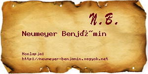 Neumeyer Benjámin névjegykártya